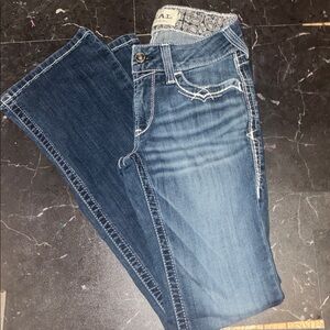 Ariat Blue Denim Jeans with White Stitching